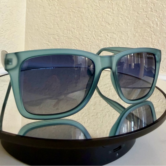 Polarized Square Sunglasses Matt Blue NEW Unisex Esquire Aviator Style